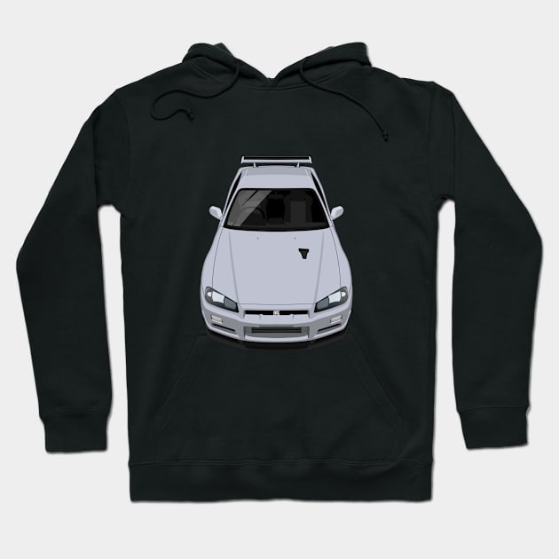 Skyline GTR V Spec R34 - Silver Hoodie by jdmart